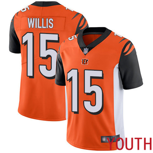 Cincinnati Bengals Limited Orange Youth Damion Willis Alternate Jersey NFL Footballl #15 Vapor Untouchable->youth nfl jersey->Youth Jersey